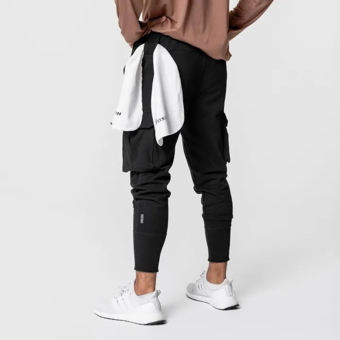 ASRV Joggers and Pants Men TechTerry Cargo High Rib Jogger Black