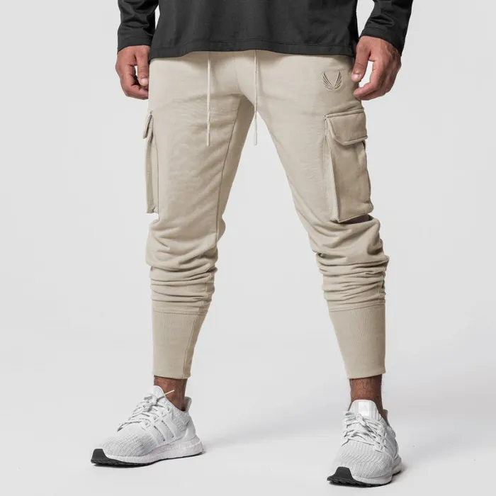ASRV Joggers and Pants Men TechTerry Cargo High Rib Jogger Sand Smoke