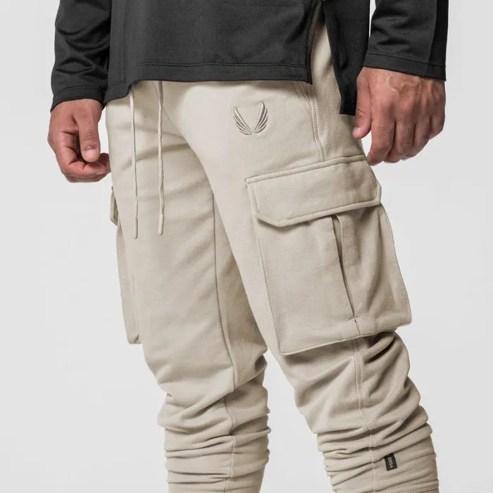 ASRV Joggers and Pants Men TechTerry Cargo High Rib Jogger Sand Smoke