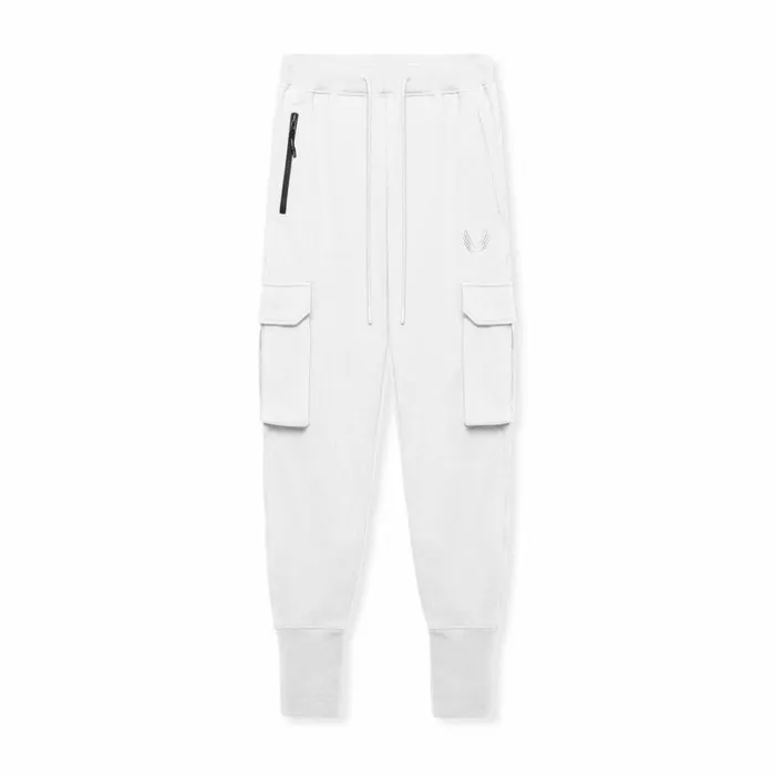 ASRV Joggers and Pants Men TechTerry Cargo High Rib Jogger White