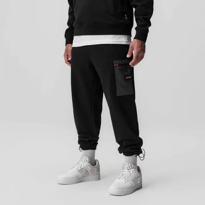 ASRV Joggers and Pants Men TechTerry Paneled Cinch Cargo Jogger Blackwavedye