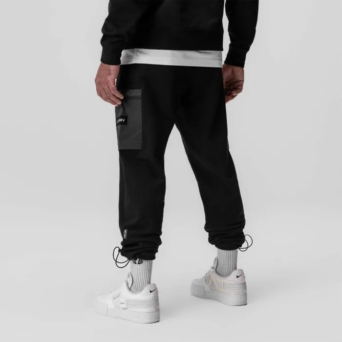 ASRV Joggers and Pants Men TechTerry Paneled Cinch Cargo Jogger Blackwavedye