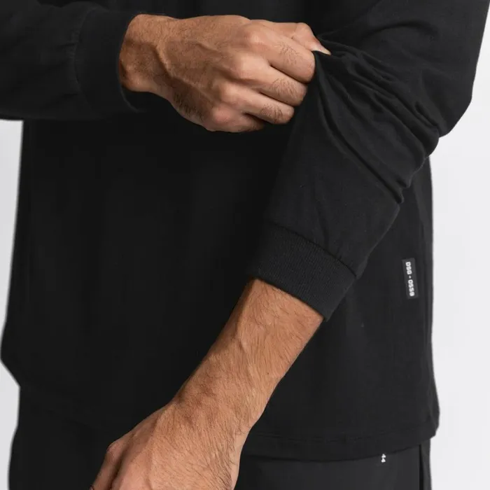 ASRV Long Sleeves Men CottonPlus Mock Neck Long Sleeve Black