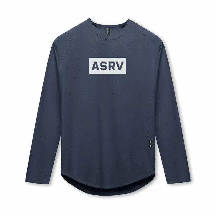 ASRV Long Sleeves Men SilverLite 20 Established Long Sleeve Navy 034box Logo034