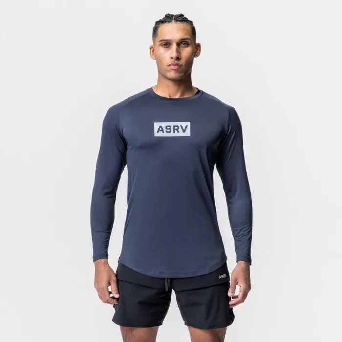 ASRV Long Sleeves Men SilverLite 20 Established Long Sleeve Navy 034box Logo034
