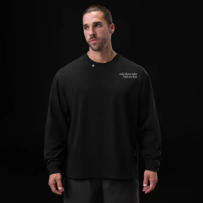 ASRV Long Sleeves Men Tech Essential Relaxed Long Sleeve Black 034brush Wingsasrv034
