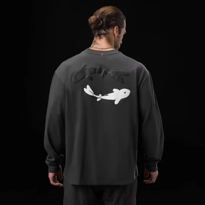 ASRV Long Sleeves Men Tech Essential Relaxed Long Sleeve Space Grey 034koi034