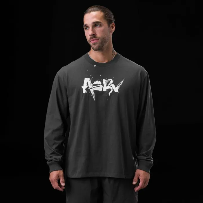 ASRV Long Sleeves Men Tech Essential Relaxed Long Sleeve Space Grey 034koi034