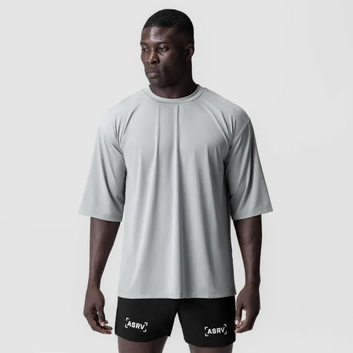 ASRV Short Sleeves Men 3DLite 20 Lycra 34Sleeve Oversized Tee Slate Grey 034otwr034