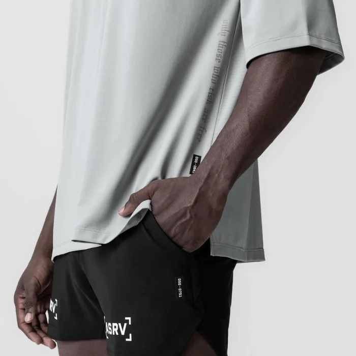 ASRV Short Sleeves Men 3DLite 20 Lycra 34Sleeve Oversized Tee Slate Grey 034otwr034