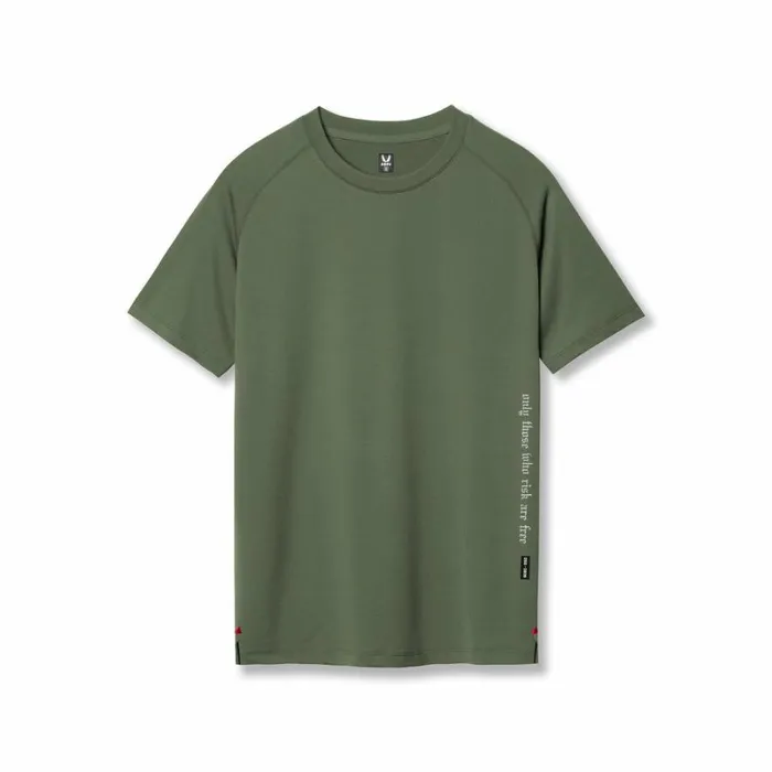 ASRV Short Sleeves Men 3DLite 20 Lycra Fitted Tee Olive 034otwr034