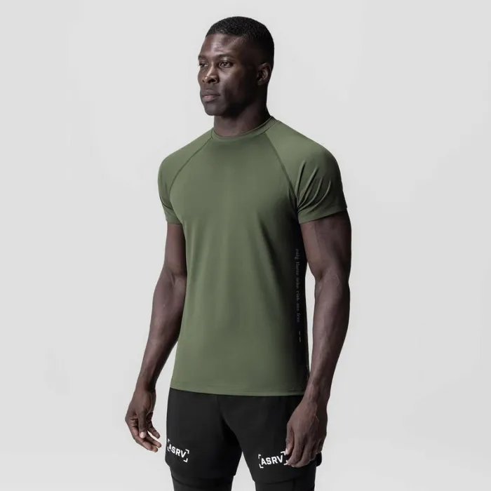 ASRV Short Sleeves Men 3DLite 20 Lycra Fitted Tee Olive 034otwr034