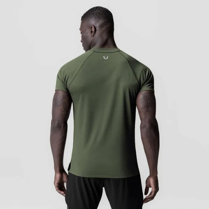 ASRV Short Sleeves Men 3DLite 20 Lycra Fitted Tee Olive 034otwr034