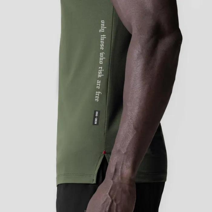 ASRV Short Sleeves Men 3DLite 20 Lycra Fitted Tee Olive 034otwr034