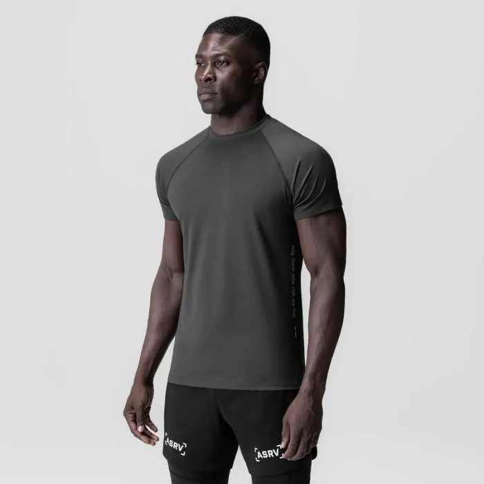 ASRV Short Sleeves Men 3DLite 20 Lycra Fitted Tee Space Grey 034otwr034