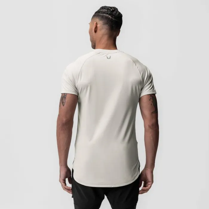 ASRV Short Sleeves Men AeroSilver Established Tee Ivory Cream