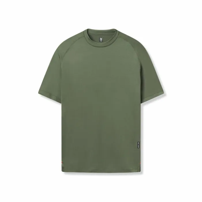 ASRV Short Sleeves Men AeroSilver Fitted Tee Olive