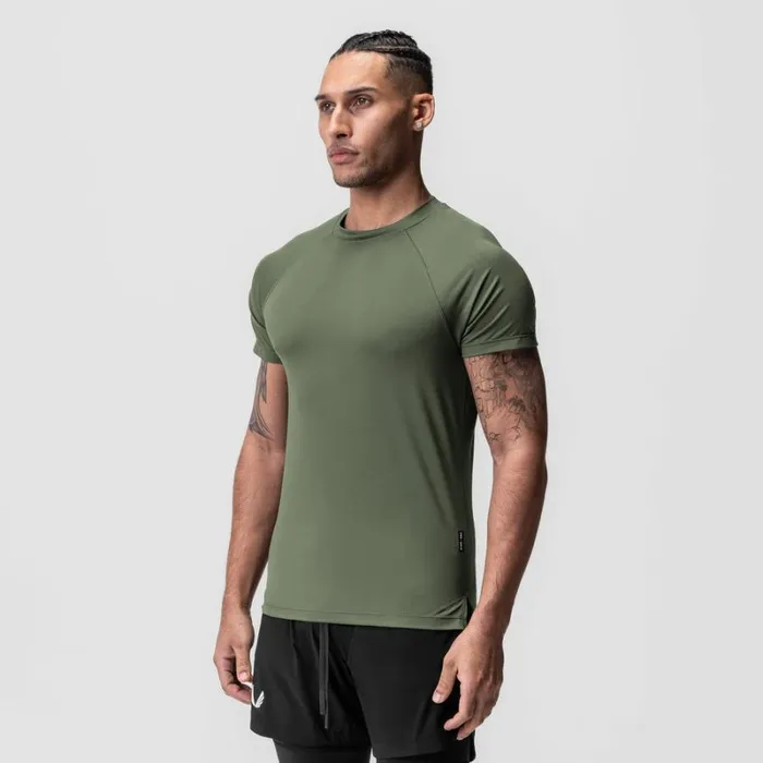 ASRV Short Sleeves Men AeroSilver Fitted Tee Olive