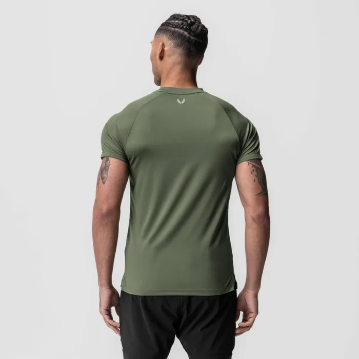 ASRV Short Sleeves Men AeroSilver Fitted Tee Olive