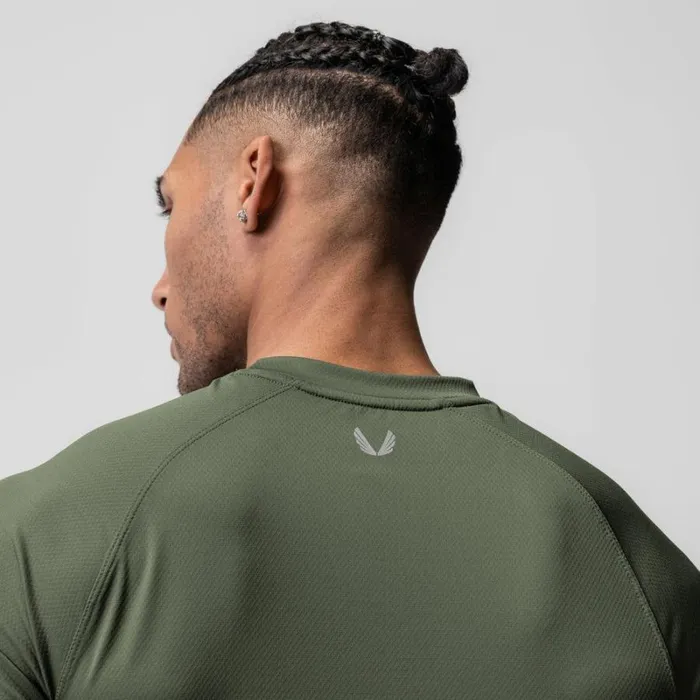 ASRV Short Sleeves Men AeroSilver Fitted Tee Olive