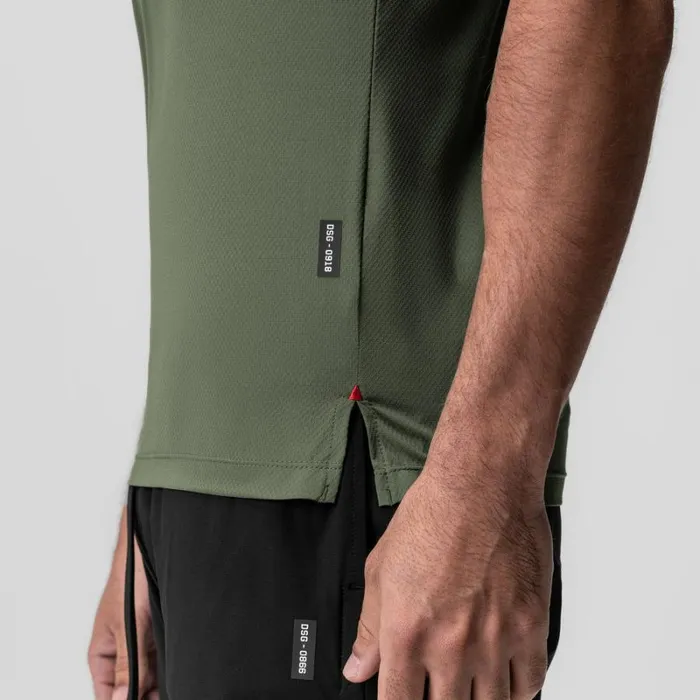 ASRV Short Sleeves Men AeroSilver Fitted Tee Olive
