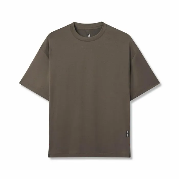 ASRV Short Sleeves Men AeroSilver Oversized Tee Deep Taupe
