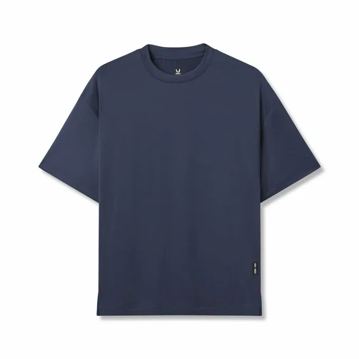 ASRV Short Sleeves Men AeroSilver Oversized Tee Navy