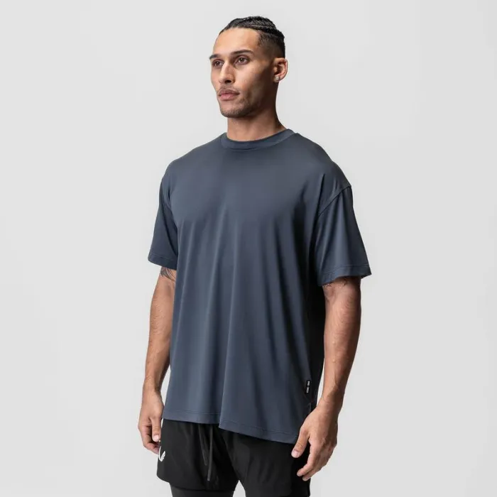 ASRV Short Sleeves Men AeroSilver Oversized Tee Navy