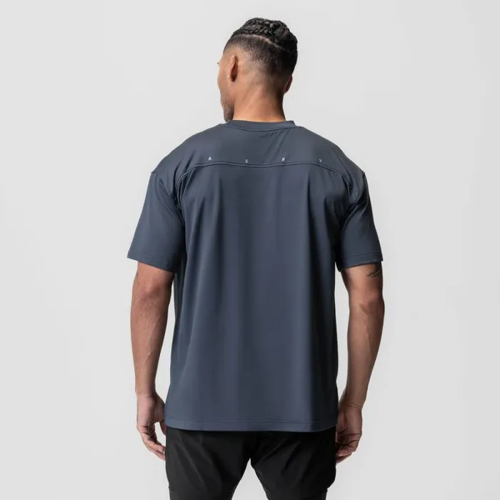 ASRV Short Sleeves Men AeroSilver Oversized Tee Navy