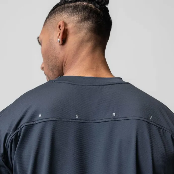 ASRV Short Sleeves Men AeroSilver Oversized Tee Navy