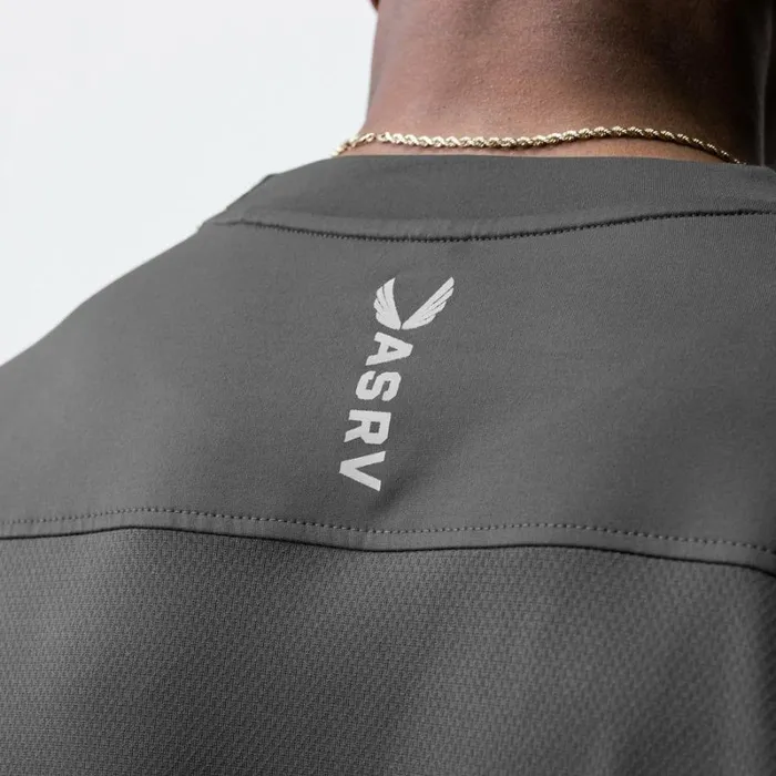ASRV Short Sleeves Men Core Mesh Oversized Tee Space Grey
