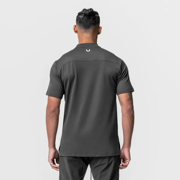 ASRV Short Sleeves Men Core Mock Neck Tee Space Grey
