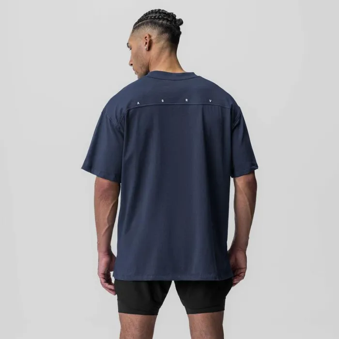 ASRV Short Sleeves Men Supima Oversized Tee Navy