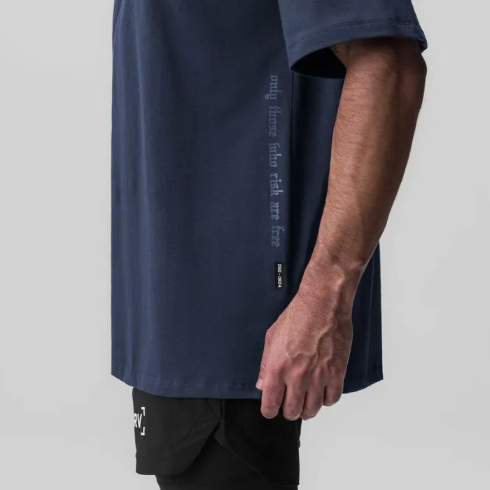 ASRV Short Sleeves Men Supima Oversized Tee Navy