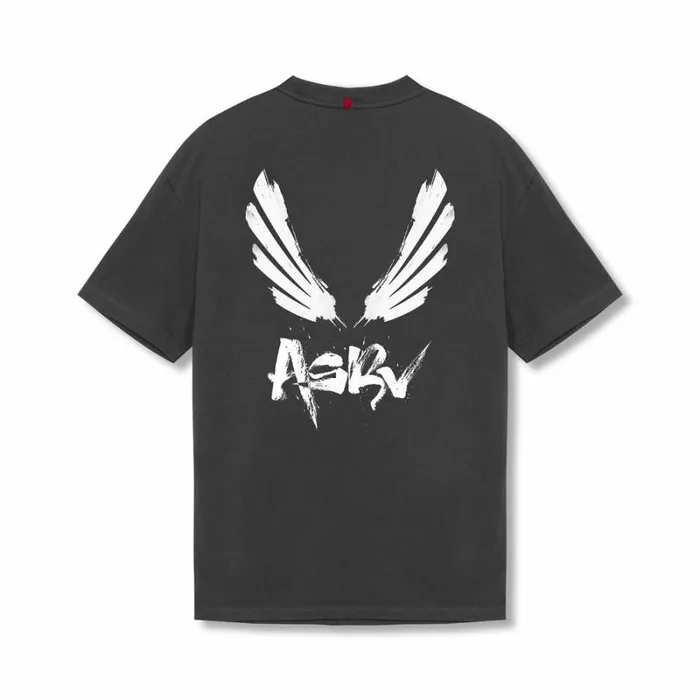 ASRV Short Sleeves Men Tech Essential Relaxed Tee Space Grey 034brush Wingsasrv034