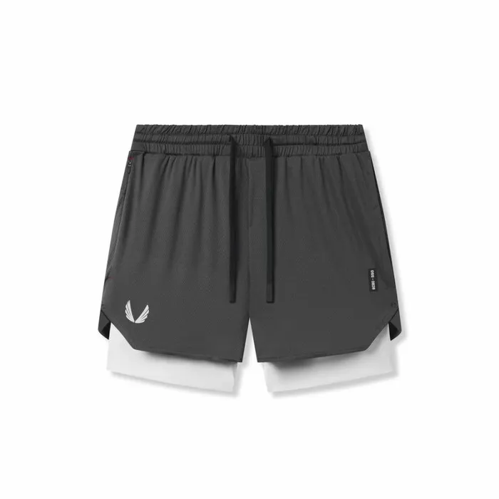 ASRV Shorts Men AeroSilver 5034 Liner Short Space Grey 034wings034white