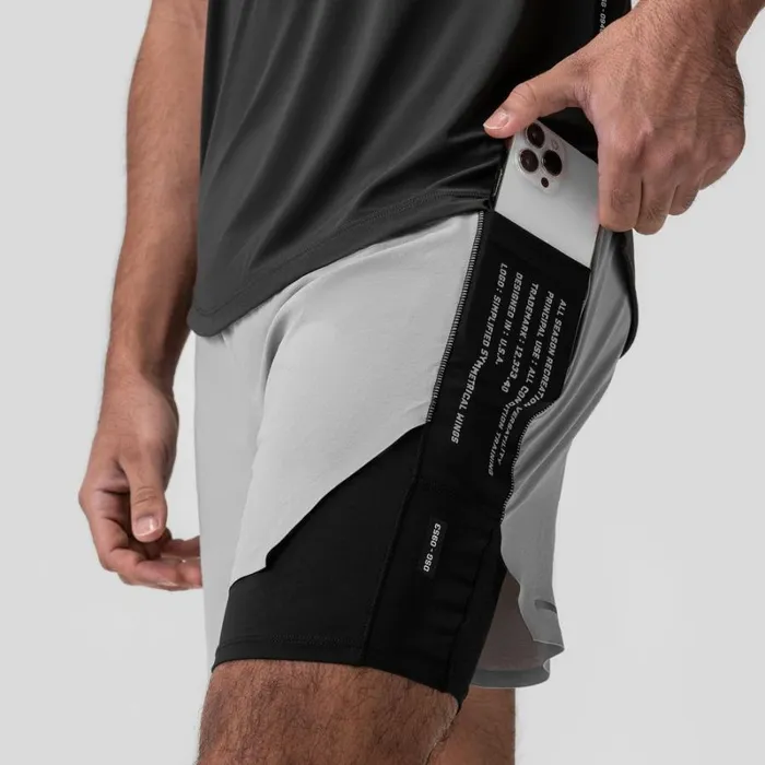 ASRV Shorts Men Aerotex Hybrid Liner Short Slate Greyblack