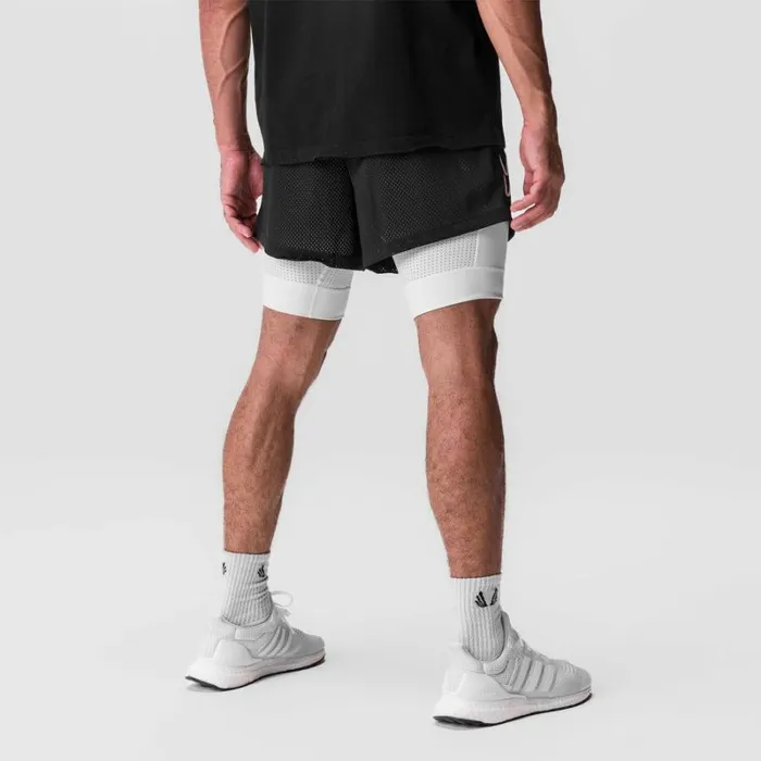 ASRV Shorts Men SilverPlus Mesh 5034 Liner Short Blackwhite 034training Division034