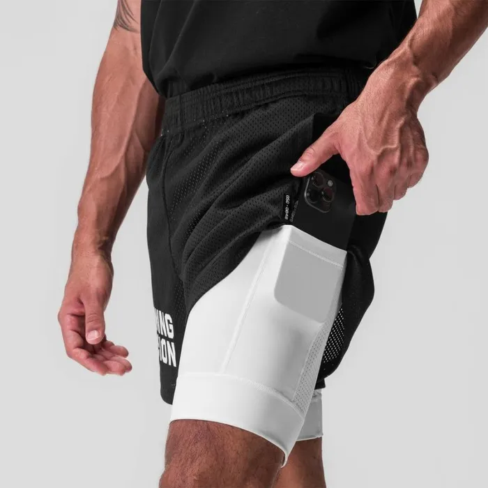 ASRV Shorts Men SilverPlus Mesh 5034 Liner Short Blackwhite 034training Division034