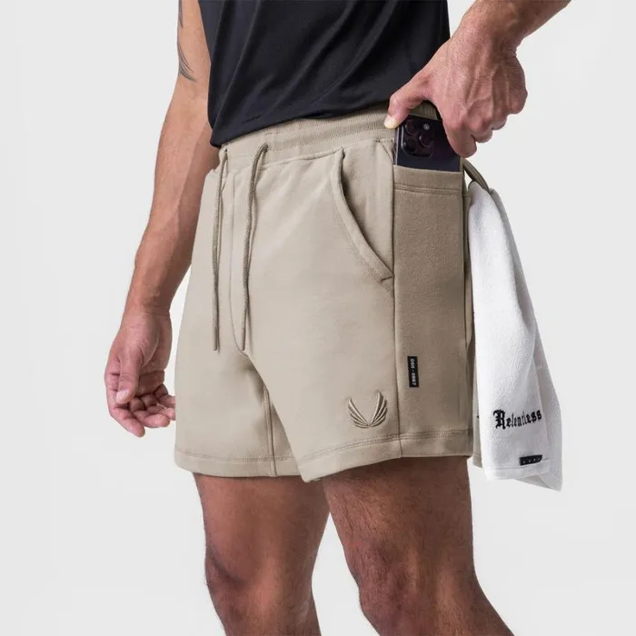 ASRV Shorts Men TechTerry Sidelock Sweat Short Sand Smoke