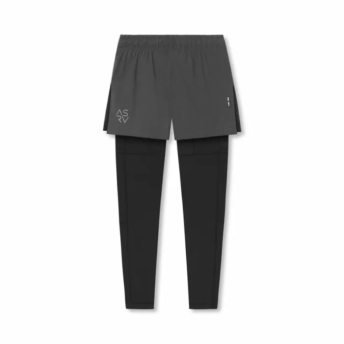 ASRV Shorts Men TetraLite 2in1 High Split Legging Short Space Grey 034cyber034black