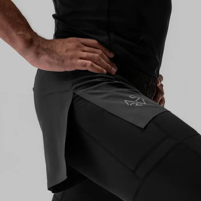 ASRV Shorts Men TetraLite 2in1 High Split Legging Short Space Grey 034cyber034black