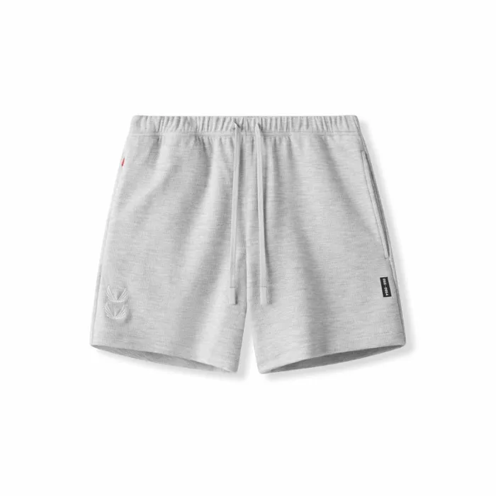 ASRV Shorts Men Waffle Knit Sweat Short Heather Grey