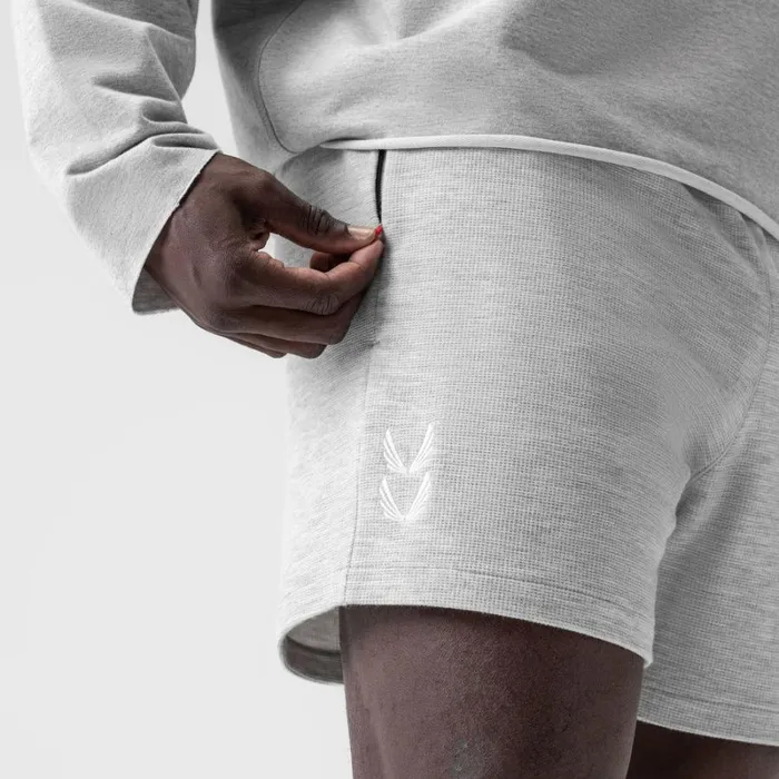 ASRV Shorts Men Waffle Knit Sweat Short Heather Grey