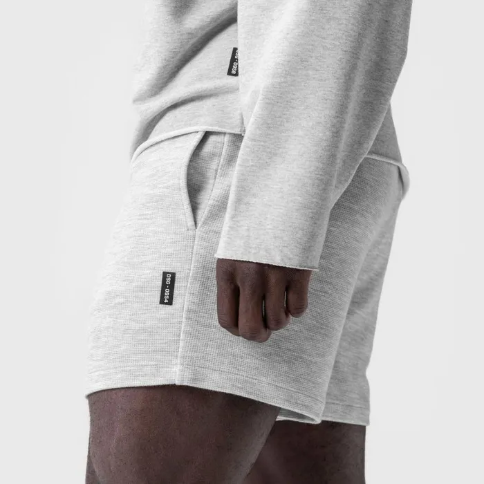 ASRV Shorts Men Waffle Knit Sweat Short Heather Grey