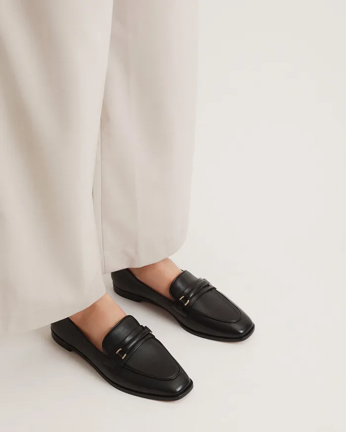 Athena loafers black leather LACE UP and LOAFERS jomercer Women