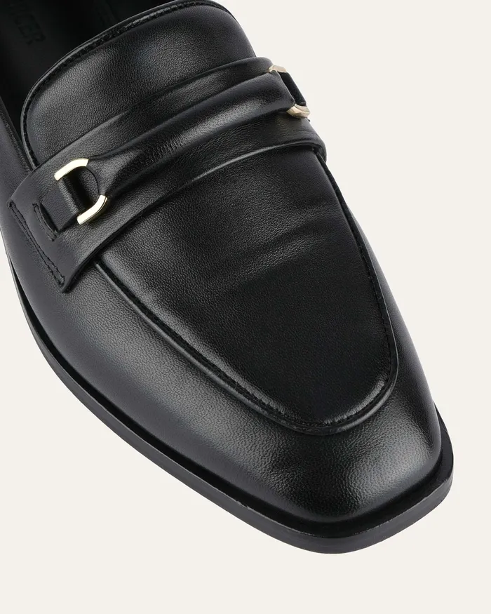 Athena loafers black leather LACE UP and LOAFERS jomercer Women