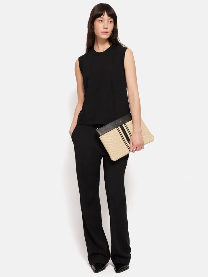 Athena Stripe Woven Pouch Natural Women Jigsaw Bags