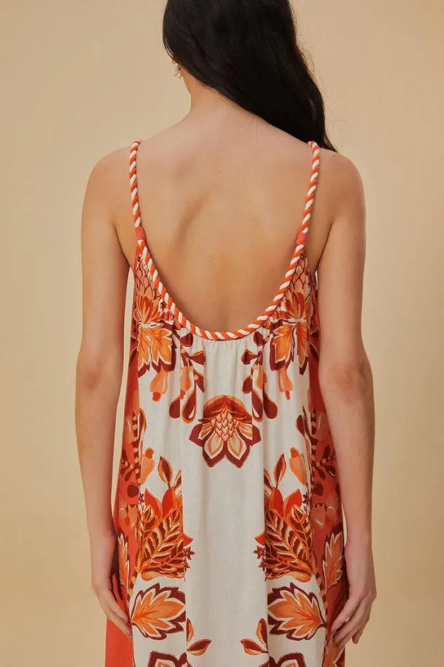 Aura Cream Lenzing Ecovero Euroflax Maxi Dress Women FARM Rio Maxi Dresses