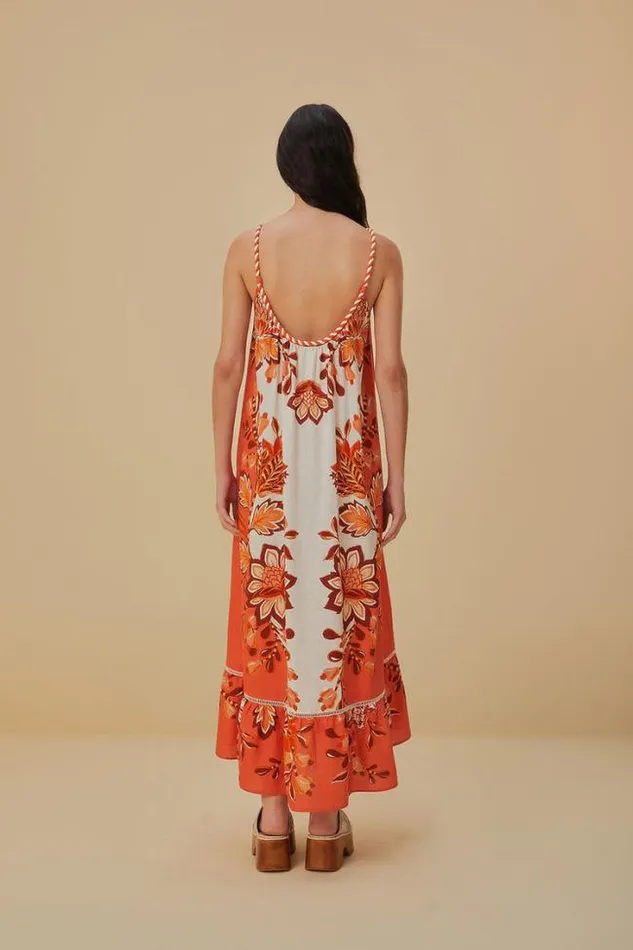 Aura Cream Lenzing Ecovero Euroflax Maxi Dress Women FARM Rio Maxi Dresses